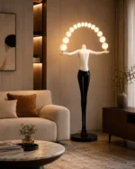 Sculptural Human Figure LED Floor Lamp | Art Lighting - Image 3