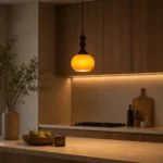Gradient Amber Glass Pendant Light | Wooden Artisan Lamp - Image 4