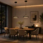 Black Minimalist LED Pendant Light – Modern Metal Acrylic Hanging Lamp - Image 2