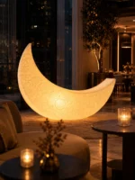 Illuminated Crescent Moon Chair with RGB LED Lights - Image 4