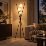 Modern Tripod Glass Globe Floor Lamp - Image 4
