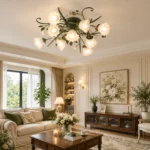 Floral Glass Ceiling Light – Botanical Romantic Ceiling Lamp - Image 3