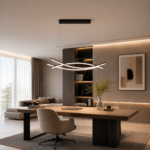 Modern LED Wave Linear Pendant Light – Black Minimalist Chandelier 120cm - Image 2