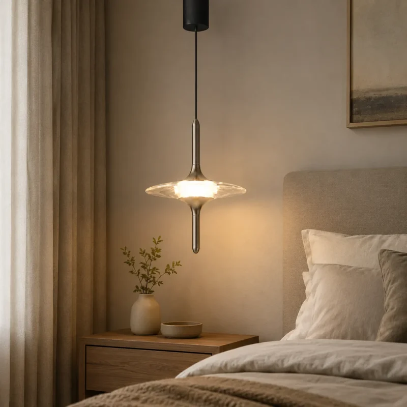 Modern Crystal Pendant Light | Minimalist LED Ceiling Lighting Fixture - Image 4