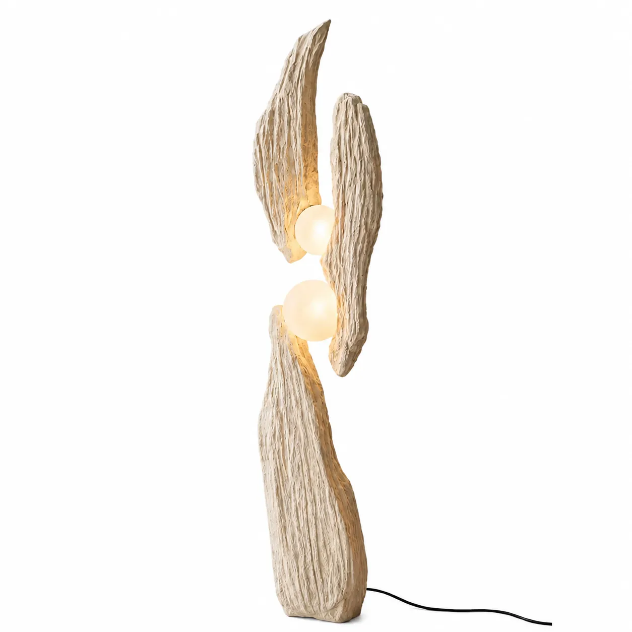 af54aa7de66afaf0349dd07e33577b76_11zon Sculptural Cement Globe Floor Lamp | Modern LED Lighting - Image 1