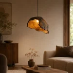 Natural Stone Texture Resin Pendant Light | Artisan Lamp - Image 2