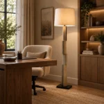 Modern Geometric Column Floor Lamp | Fabric Shade - Image 5