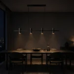Modern Black Stone Linear Pendant Light | Brass LED - Image 3