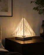 Modern Pyramid Table Lamp | Crystal Ambient LED Desk Lamp for Bedroom & Living Room - Image 2
