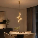 Modern Spiral Pendant Light | Electroplated Gold LED Ceiling Lighting Fixture - Image 2