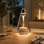 Portable Glass Table Lamp | Modern LED Ambient Bedside & Outdoor Lighting Fixture - Image 2