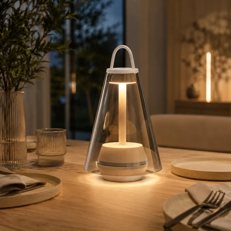 Portable Glass Table Lamp | Modern LED Ambient Bedside & Outdoor Lighting Fixture - Image 2