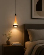 Smart Gesture Pendant Light | Pearl Black LED Minimalist Ceiling Lighting Fixture - Image 3
