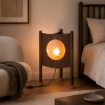 Triangular Walnut Floor Lamp | Wabi-Sabi Wooden LED Ambient Lighting Fixture - Image 5