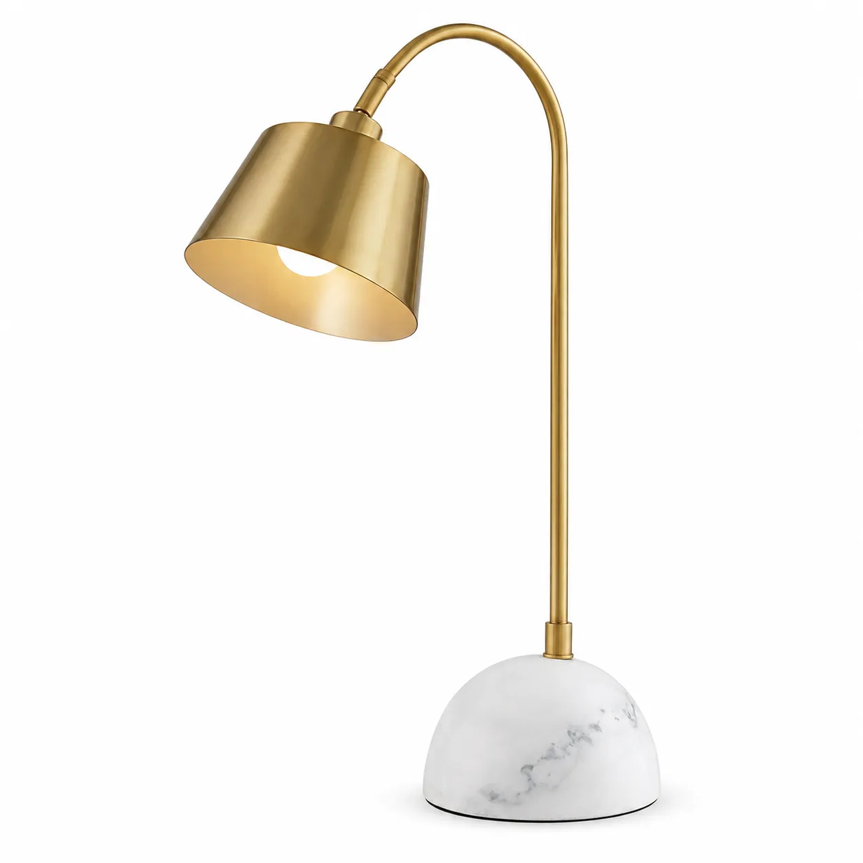 bc86d645-c27b-4b43-8496-e2dcc8ec8591_11zon Modern Brass Arc Table Lamp | Marble Base LED Bedside Lighting Fixture - Image 1