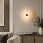 Modern Marble Wall Sconce | Tri-Color LED Stone Wall Light - Image 2
