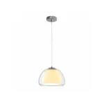 Smoky Glass LED Pendant Light – Modern Soft Glow Hanging Lamp