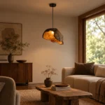 Natural Stone Texture Resin Pendant Light | Artisan Lamp - Image 2