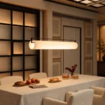 Modern Linear LED Pendant Light | Black & Soft White - Image 6