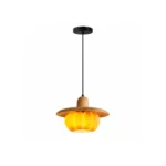 Pumpkin Wood Pendant Light | Natural Resin Lighting