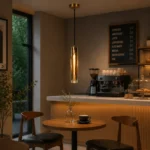 K9 Crystal Glass Tube Pendant Light | Luxury Brass LED - Image 2