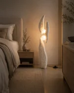 Sculptural Cement Globe Floor Lamp | Modern LED Lighting - Image 3