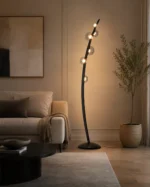 Curved Glass Globe LED Floor Lamp | Art Deco - Image 2
