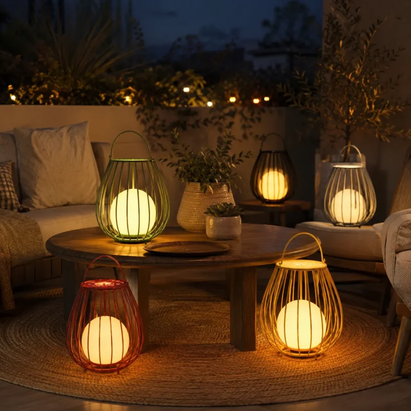 Rechargeable Outdoor Cage Lantern for Patio, Garden and Camping Lighting - Image 2