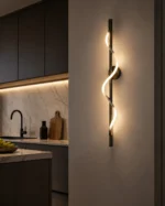Modern LED Spiral Wall Light | Brass Wall Sconce - Image 5