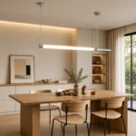 Modern Silver Linear LED Pendant Light – Minimalist Chandelier - Image 3
