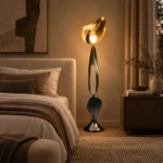 Sculptural Gold LED Floor Lamp | Modern Luxury Lighting - Image 5