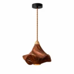 Wood Grain Pendant Light | Modern Sculptural LED Lamp
