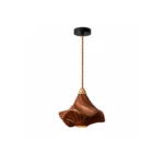 Wood Grain Pendant Light | Modern Sculptural LED Lamp