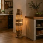 Rustic Wood Floor Lamp | Handmade LED Lighting - Image 2