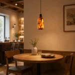 Natural Cloud Stone Pendant Light | Amber Stone LED Ceiling Lighting Fixture - Image 4