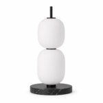 Modern Marble Table Lamp | Double Glass LED Ambient Lighting Fixture
