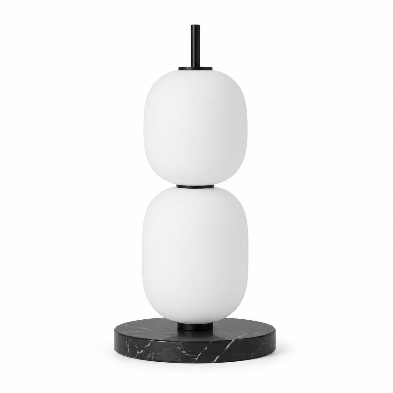 cd7e5f28-bc89-4029-8f86-d75f9c2f1150 Modern Marble Table Lamp | Double Glass LED Ambient Lighting Fixture - Image 1
