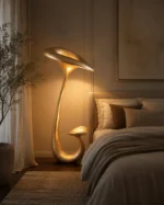 Organic Sculptural Cement LED Floor Lamp | Modern Lighting - Image 4