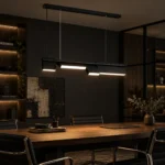 Black Geometric Linear LED Pendant Light - Image 3