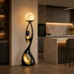 Artistic Moon Floor Lamp | Modern LED Sculptural Light - Image 3