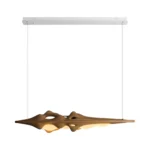 Sculptural Wood Linear Pendant Light | Modern LED
