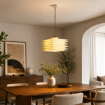 Layered Square Pendant Light – Modern PLA Cream LED Ceiling Light - Image 5