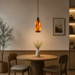 Natural Cloud Stone Pendant Light | Amber Stone LED Ceiling Lighting Fixture - Image 3