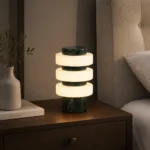 Modern Marble Ring Table Lamp | LED Bedside Ambient Lighting - Image 5