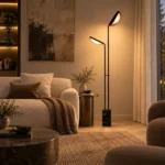 Dual-Head Sculptural Floor Lamp | Modern Reading Light - Image 5