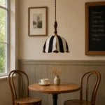 Black Ivory Fabric Pendant Light | Handmade Design - Image 2