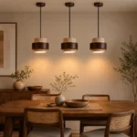 Travertine Wood Pendant Light – Natural Stone LED Hanging Light Fixture - Image 2