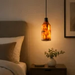 Natural Cloud Stone Pendant Light | Amber Stone LED Ceiling Lighting Fixture - Image 2