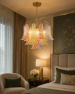 Venetian-Style Colored Glass Petal Chandelier - Image 2