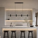 Modern Black Stone Linear Pendant Light | Brass LED - Image 2